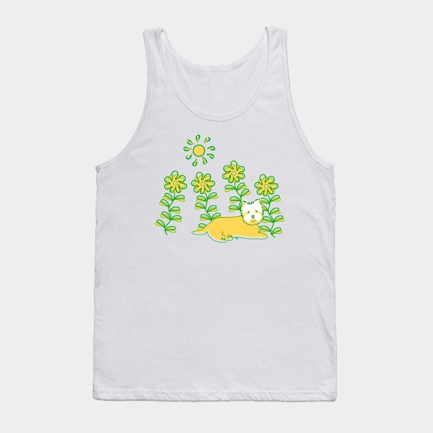 West Highland White Terrier in the Garden Tank Top by LulululuPainting